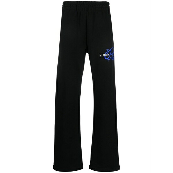 ミスビヘイブ メンズ 心地好いズボン下 ボトムス X ufo361 logo-print track pants Black
