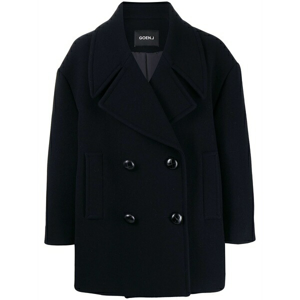 ゴエンジェイ レディース 厚地の外套 アウター Double-breasted peacoat Blue
