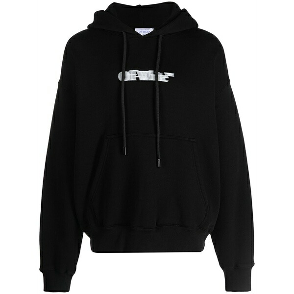 象牙色 メンズ パーカー・スウェットシャツ アウター Logo-print cotton hoodie Black