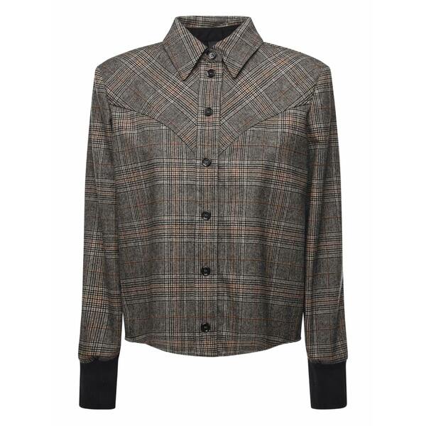 ピンコ レディース シャツ トップス Plaid buttoned shirt Neutrals｜asty