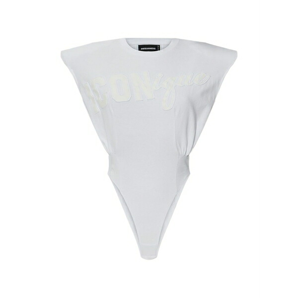 ディースクエアード レディース ティーシャツ トップス Logo-embellishment bodysuit White
