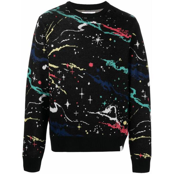 ビリオネアボーイズクラブ メンズ 編み物\u0026プルオーバー アウター Paint splatter-print crew neck jumper Black