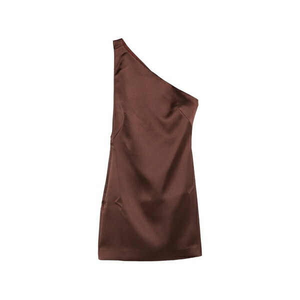 セルフ・ポートレイト レディース 衣装 トップス One-shoulder satin mini dress Brown