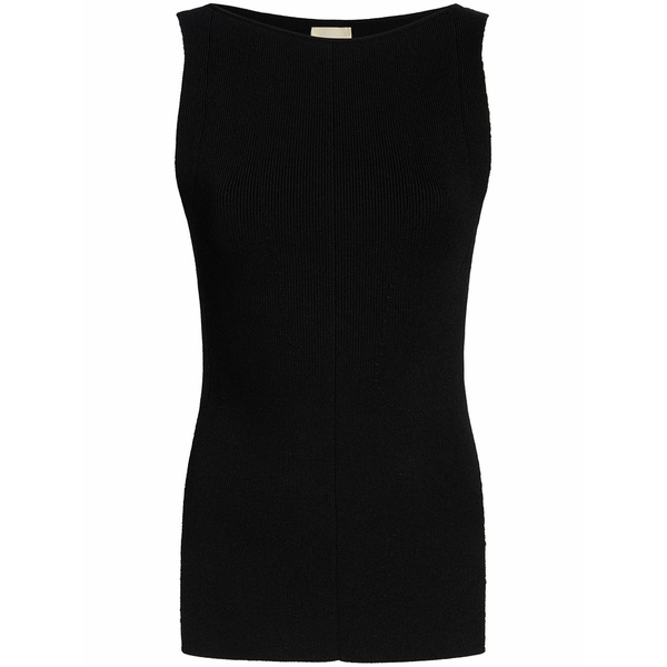紙凧 レディース カットソー トップス The evelyn ribbed tank top Black