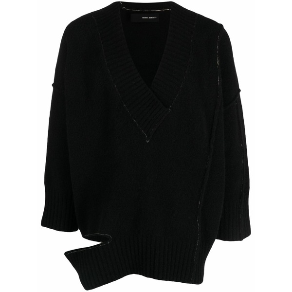 イザベル・ベネナート メンズ 編み物\u0026プルオーバー アウター Cut-out exposed-seam jumper Black