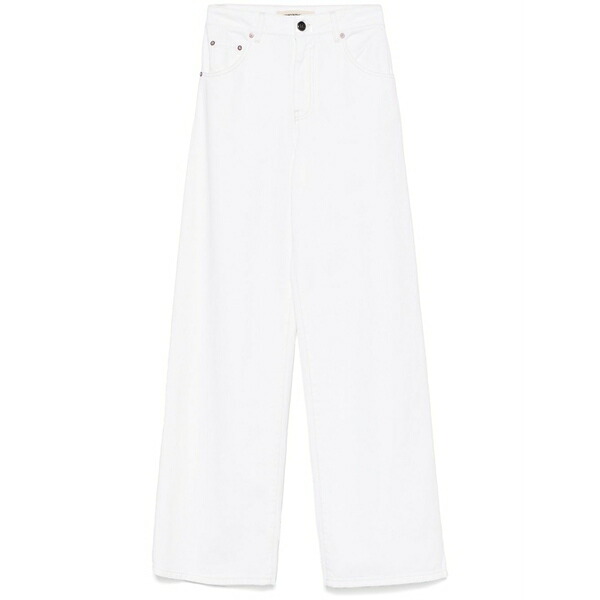 セミクチュール レディース ジーンズズボン下 ボトムス Logo-tag jeans White