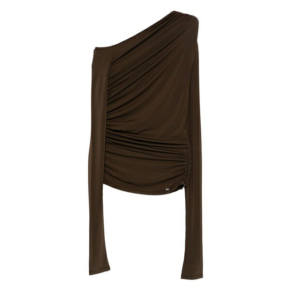 アミリ レディース プルオーバー トップス One-shoulder ruched top Brown
