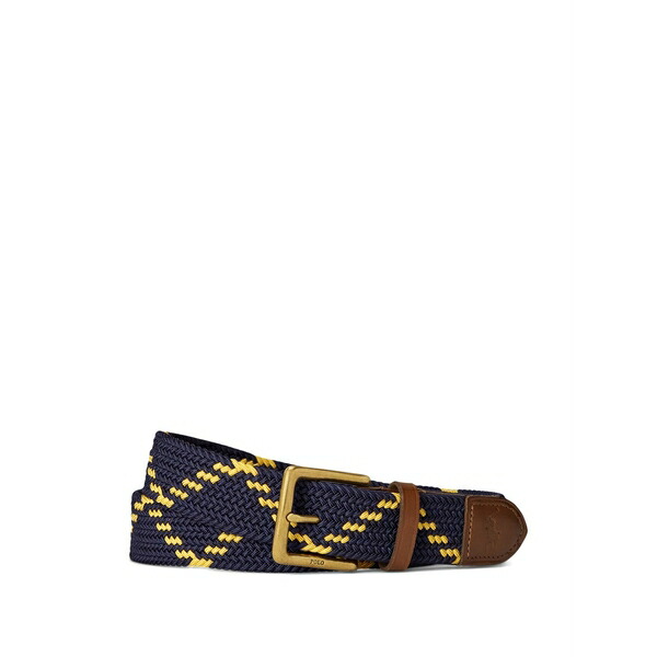 ラルフローレン メンズ 胴締め 佩び物 Woven buckle belt Blue