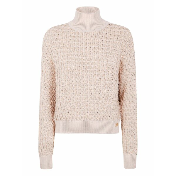 エリザベスフランキ レディース 編み物\u0026ティーシャツ アウター High-neck boucl??-knit sweater Neutrals
