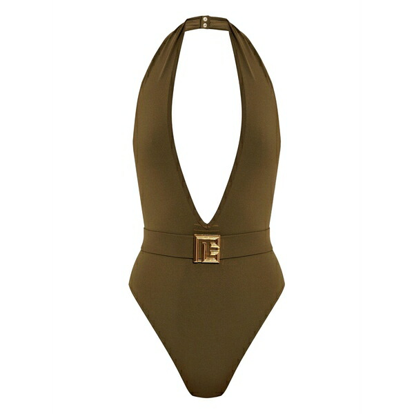 バルマン レディース ワンピース トップス Logo swimsuit Green｜asty