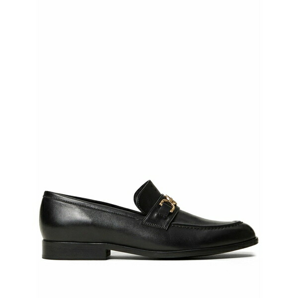 ツイン書き割り レディース スリッポン・ローファー シューズ Oval t leather loafers Black
