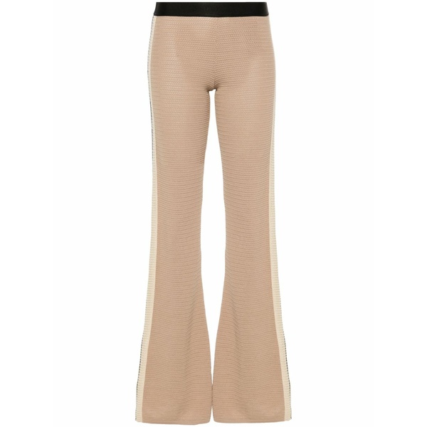 パーム・エンジェルス レディース 心地好いズボン下 ボトムス Logo-tape knitted flared trousers Neutrals