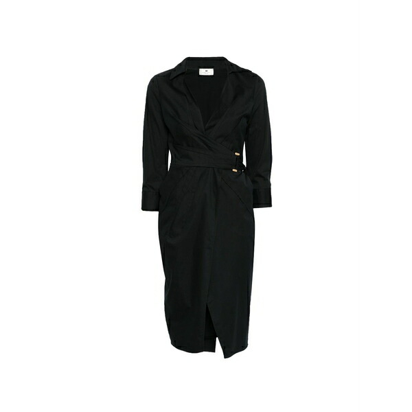 エリザベスフランキ レディース ワンピース トップス Overlap buckle dress Black｜asty