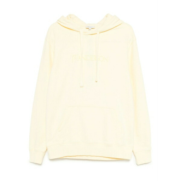 J.W.アンダーソン レディース パーカー・スウェットシャツ アウター Logo-embroidered hoodie Yellow｜asty