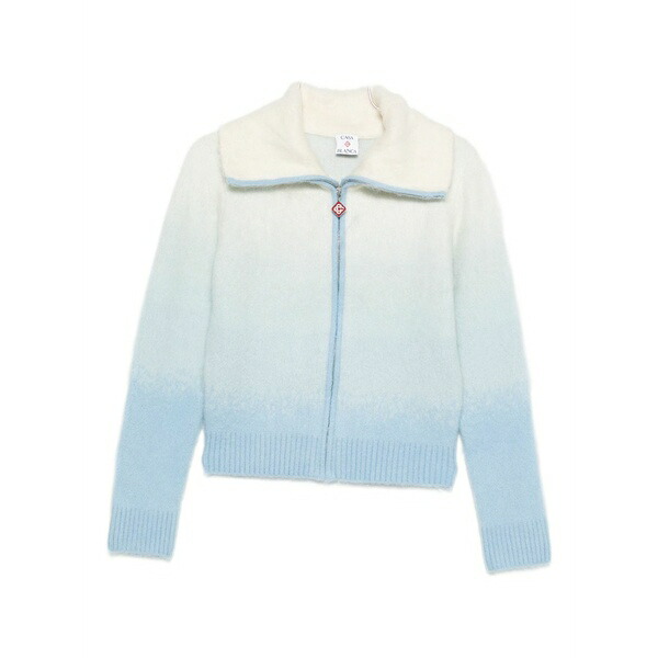 カサブランカ レディース ジレー アウター Gradient zip-up cardigan Blue