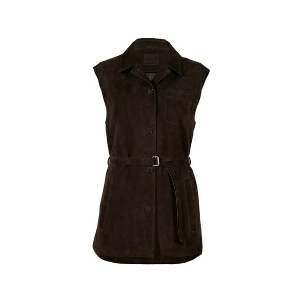 デサ1972 レディース ジャケット&ブルゾン アウター Belted sleeveless jacket Brown|asty