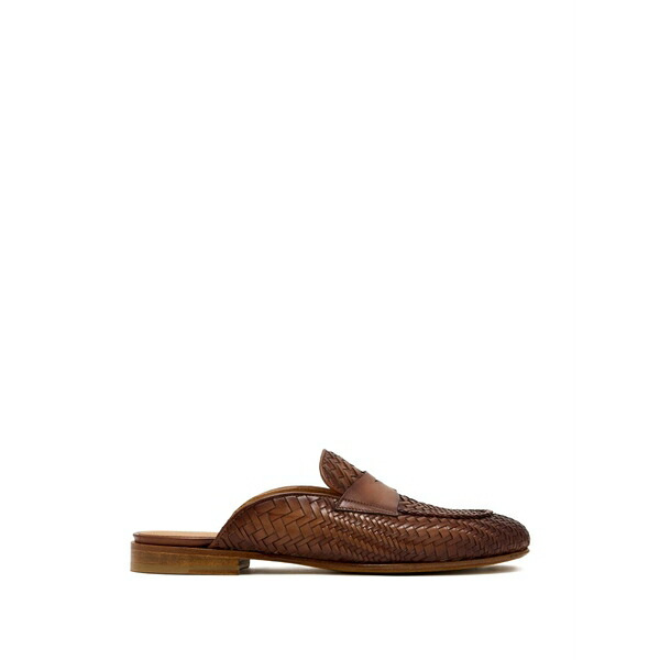 マグナーニ レディース スリッポン・ローファー シューズ Woven leather mules Brown|asty