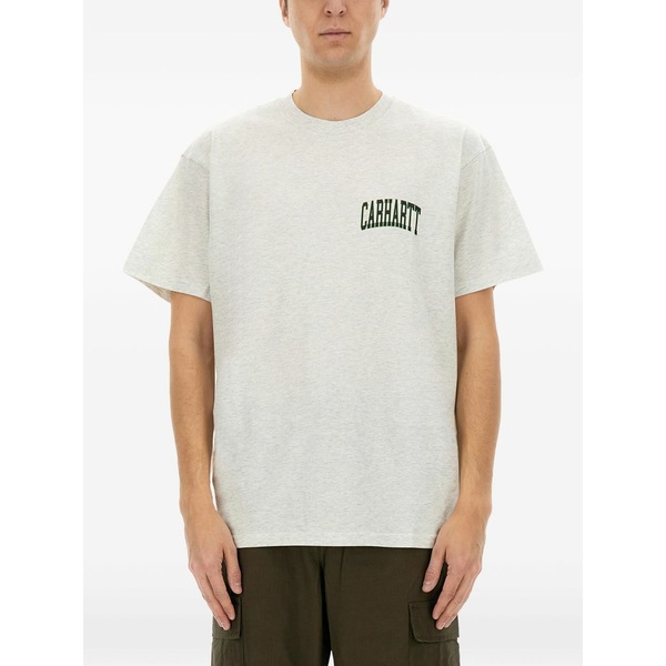 鉄道車両ハート型 メンズ プルオーバー トップス Logo t-shirt Grey