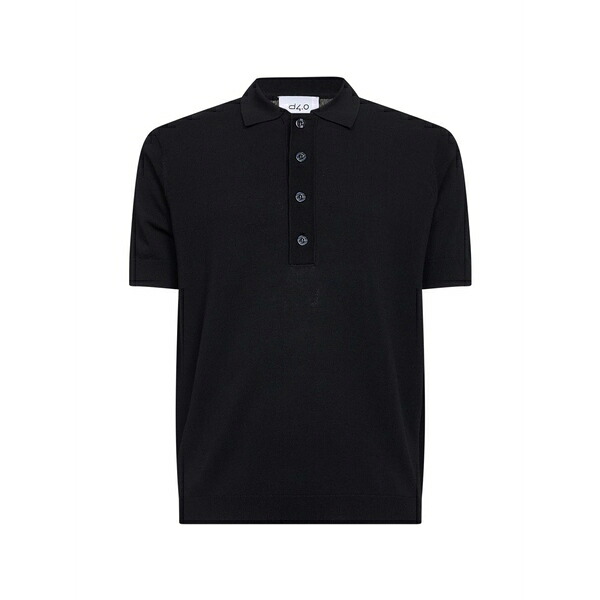 ディーフォーポイントゼロ メンズ スポーツシャツ トップス Short sleeve polo shirt Black