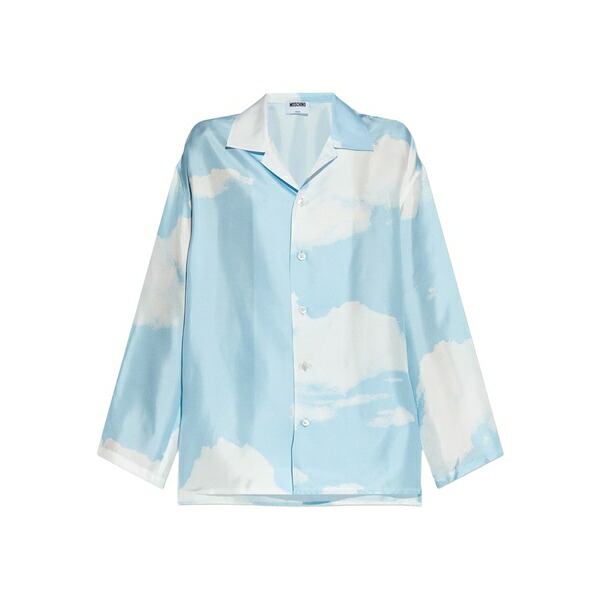 モスキーノ レディース シャツ トップス Cloud-print shirt Blue|asty