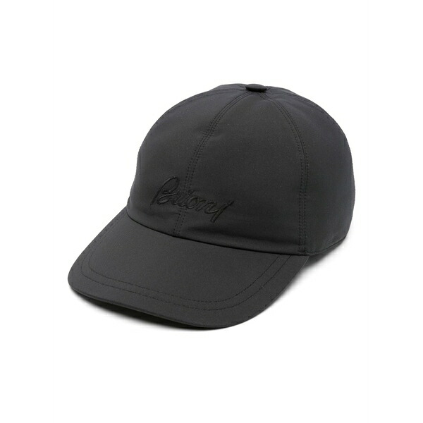 ブリオーニ メンズ 鳥打ち帽 付属物 Logo-embroidered baseball cap Blue