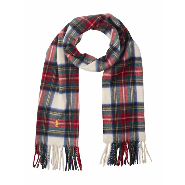 ラルフローレン メンズ えり巻き・袈裟・えり巻き 付属物 Plaid fringed scarf White