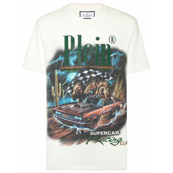 フィリップ飾り気の無い メンズ ティーシャツ トップス Racing club t-shirt White トップス-Tシャツ・カットソー-メンズファッション