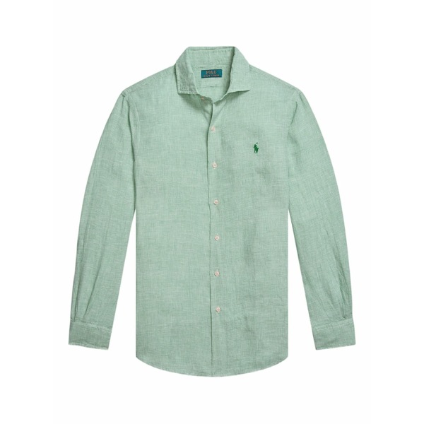 ラルフローレン メンズ プルオーバー トップス Long-sleeved linen shirt Green