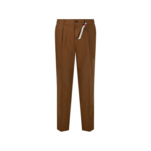 サンタニエロ メンズ 心地好いズボン下 ボトムス Belt-loops trousers Brown