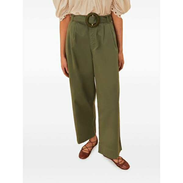 ファーム リオ レディース カジュアルパンツ ボトムス Twill pleated trousers Green