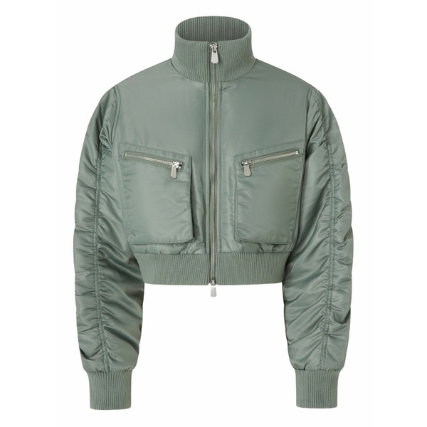 ピンコ レディース コート アウター High-neck zip-front jacket Green｜asty