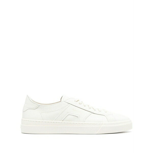 サントーニ メンズ スニーカー シューズ Logo-print leather sneakers White