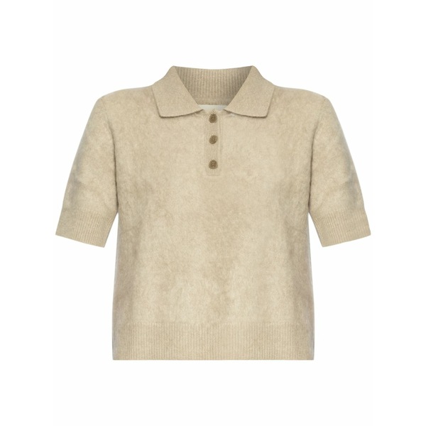 リサ・ヤン レディース スポーツシャツ トップス Carolyn buttoned collared polo top Neutrals