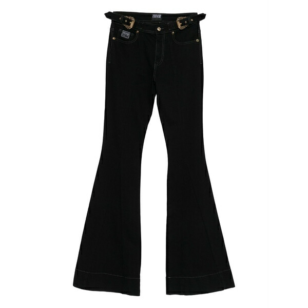 ベルサーチ レディース カジュアルパンツ ボトムス Buckle flared trousers Black