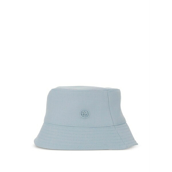 ラスランバジンスキー レディース かぶり笠 添え物 Logo-embroidered bucket hat Blue
