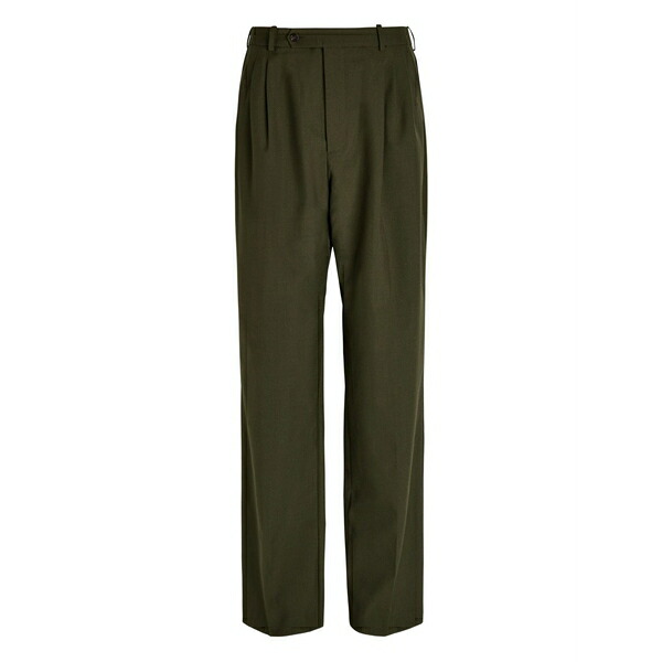 ロニーコボ レディース 心地好いズボン下 ボトムス Pleated tailored trousers Green