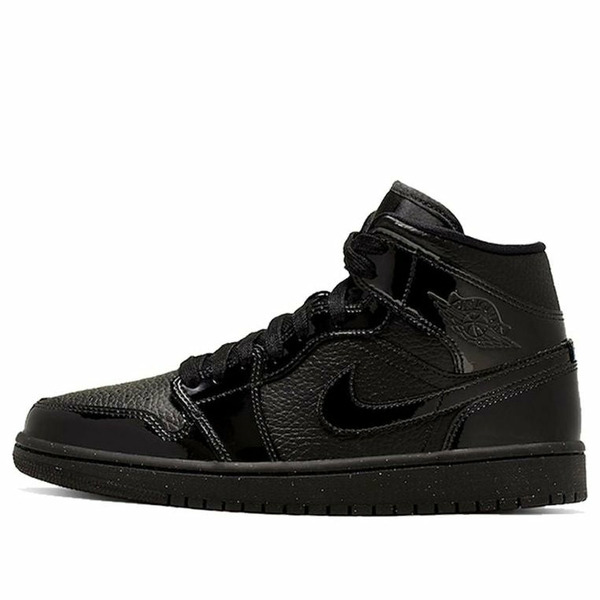 Jordan ジョーダン レディース スニーカー  【(WMNS) Air Jordan 1 Mid Patent \u0027Triple Black\u0027 BQ6472-003】  大きさ US_7(24.0珊)