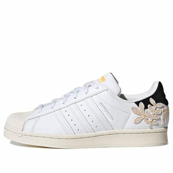 adidas アディダス レディース スニーカー  【(WMNS) adidas Superstar \u0027Floral Patches - White Flash Orange\u0027 GZ0864】  大きさ US_5.5(22.5珊)