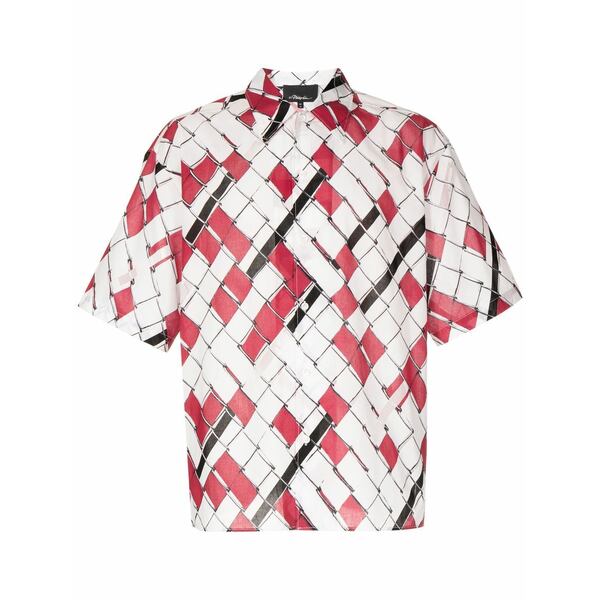 スリーワンフィリップリム メンズ プルオーバー トップス Woven-print short-sleeved shirt White