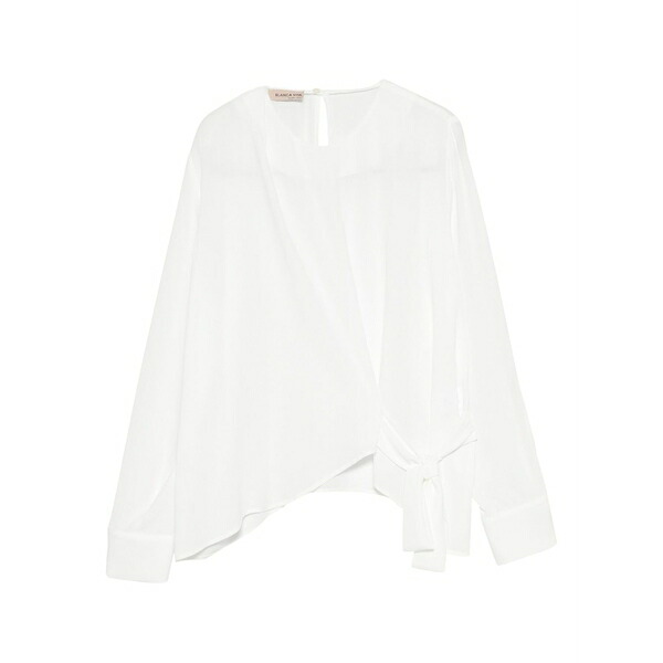 ブランカ ヴィータ レディース プルオーバー トップス Tie-detail top White