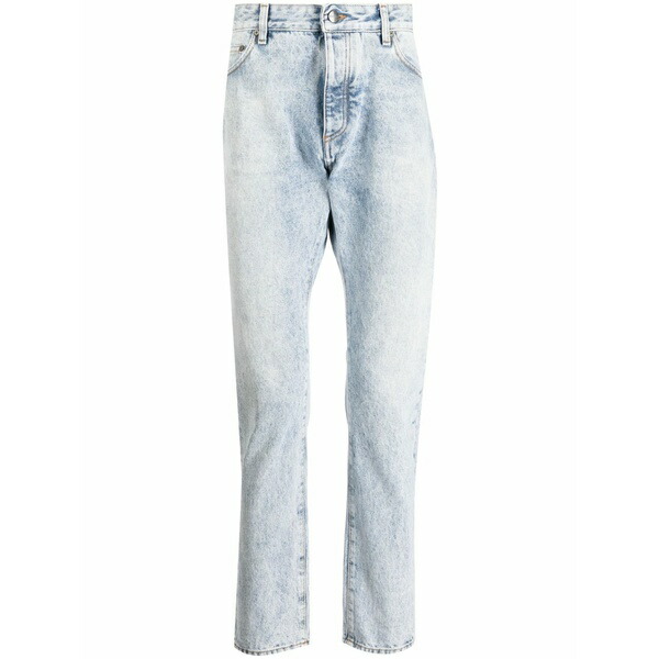 パーム・エンジェルス メンズ デニムパンツ ボトムス Curved-logo print jeans Blue｜asty