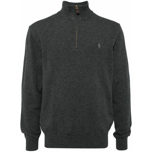 ラルフローレン メンズ 編み物\u0026ティーシャツ アウター Polo pony half-zip jumper Grey