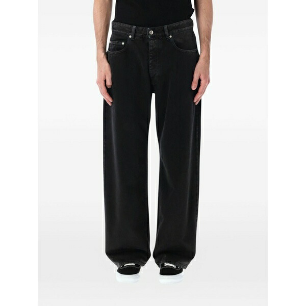 アイコン ジーンズ メンズ ジーンズズボン下 ボトムス Will star-embroidered logo-patch jeans Black