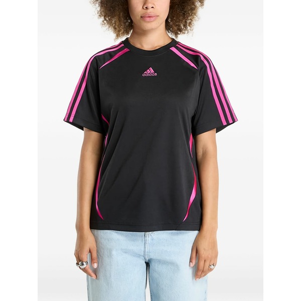 アディダス レディース ティーシャツ トップス Adicolor teamgeist stripes t-shirt Black