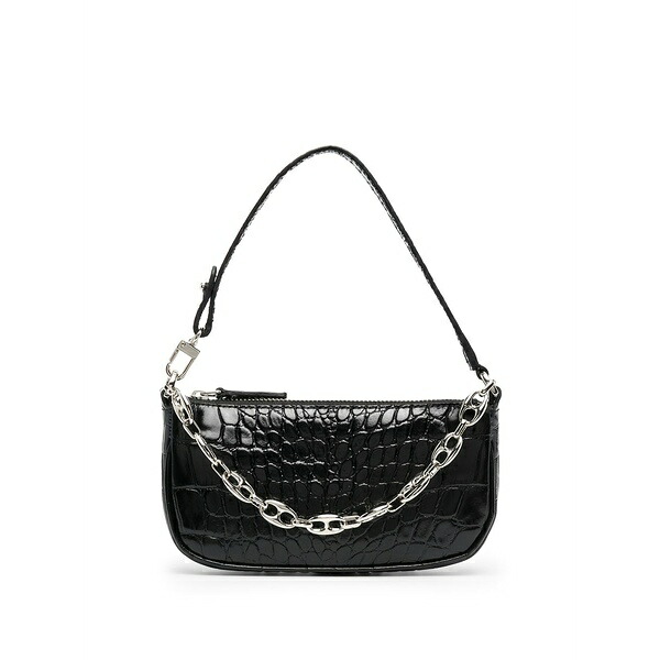 バイファー レディース ショルダーバッグ バッグ Crocodile embossed shoulder bag Black｜asty