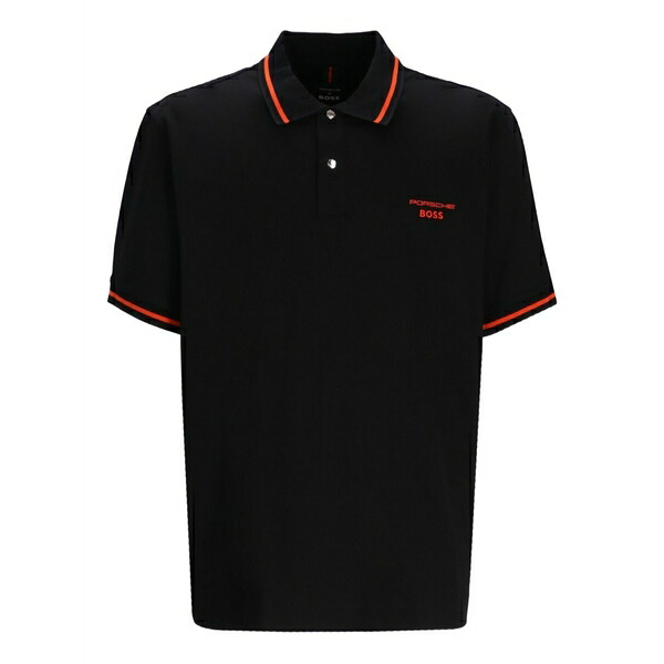 主任者 メンズ スポーツシャツ トップス Contrasting-trim polo shirt Black