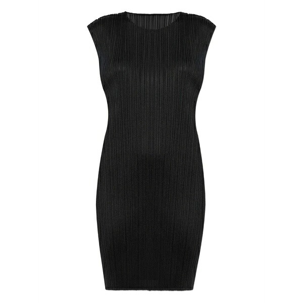 プリーツ プリーズ イッセイ ミヤケ レディース ワンピース トップス Pleated mini dress Black｜asty