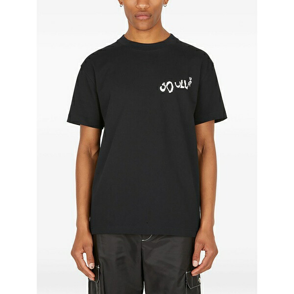 気魂地びた メンズ ティーシャツ トップス Print-detail t-shirt Black