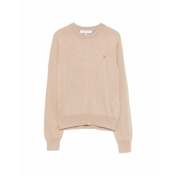 住み家 稲荷 レディース 編み物\u0026プルオーバー アウター Fox crewneck sweater Neutrals