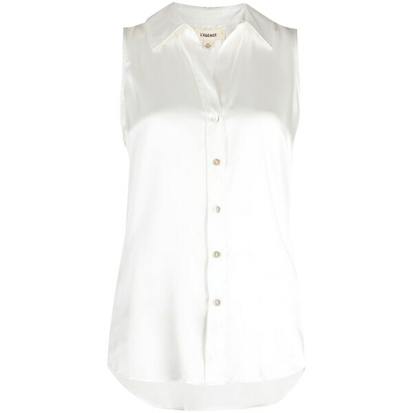 ラジャンス レディース プルオーバー トップス Emmy sleeveless silk shirt White